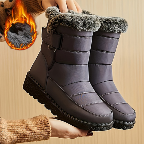 Bottes de neige montantes doublée de peluche pour femmes